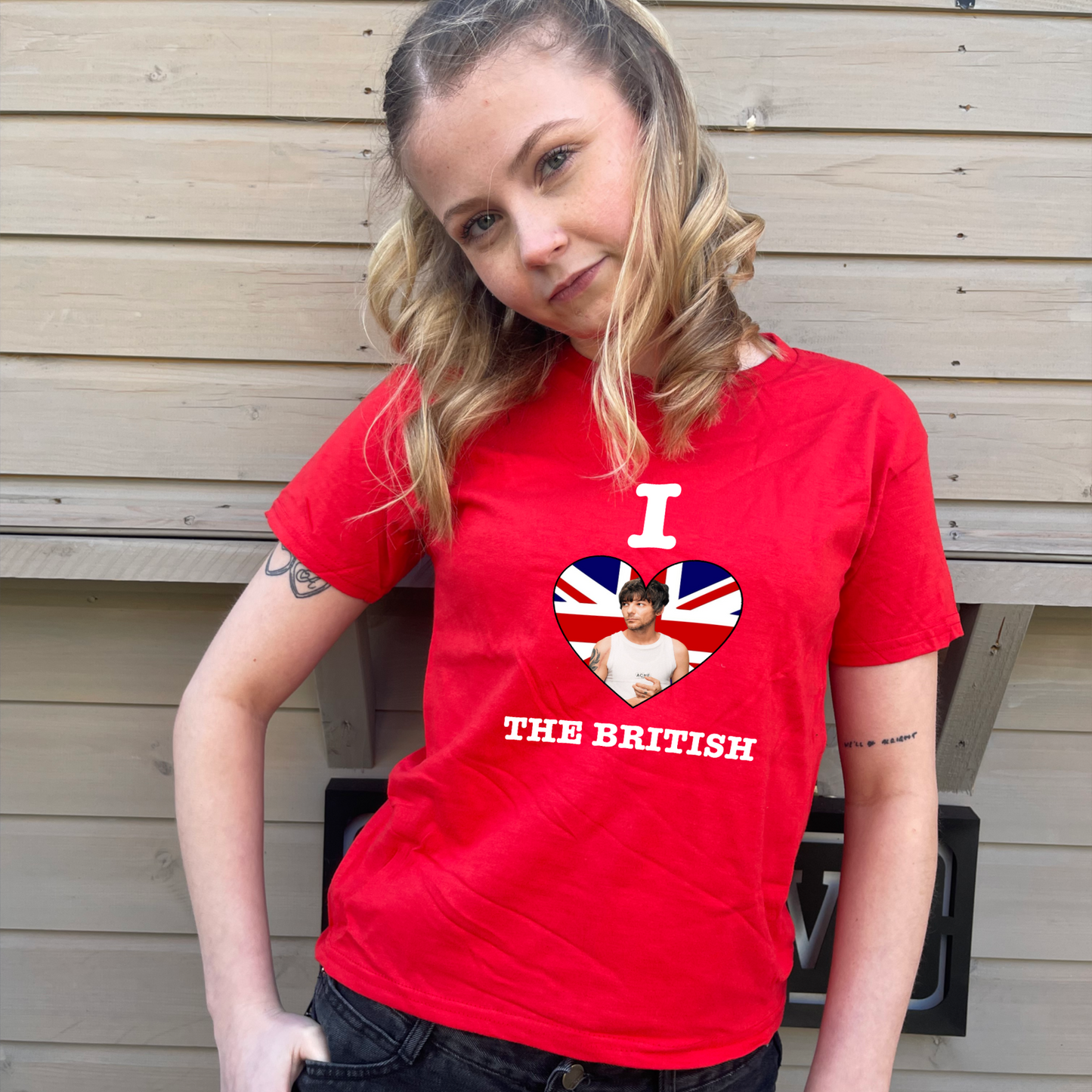 I heart the British (Louis Tomlinson) red tee