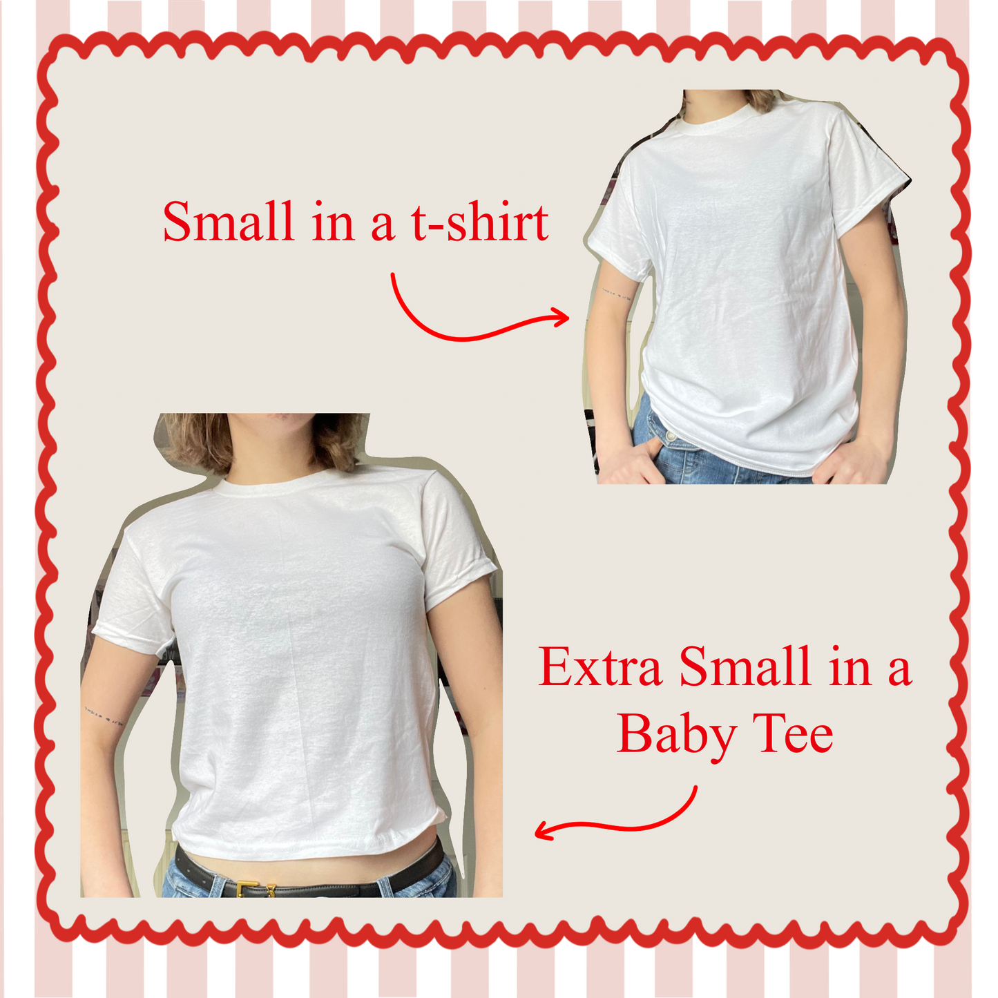 Hit Me hard And Soft - Red Text White Tee