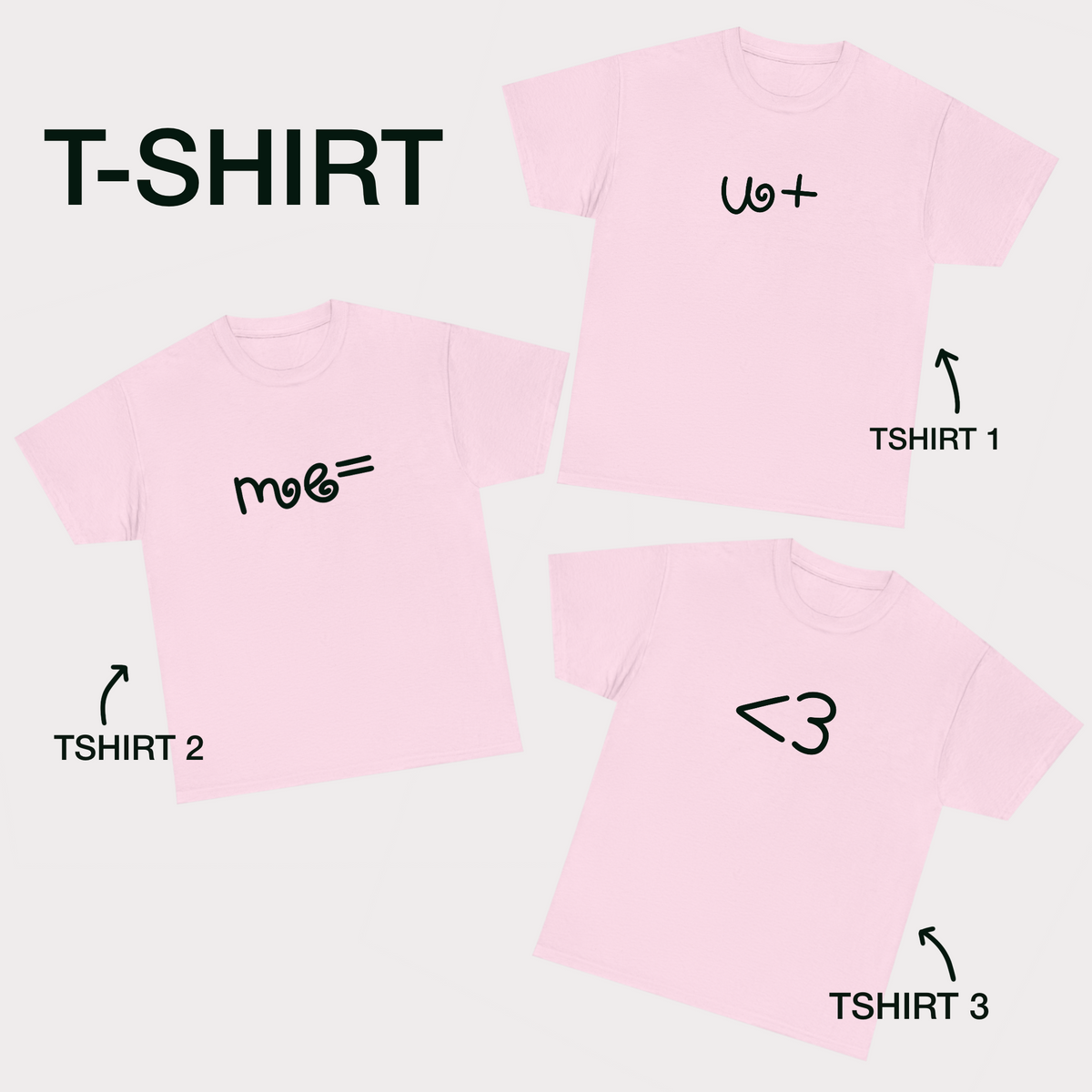 u + me = <3 inspired matching TSHIRTS