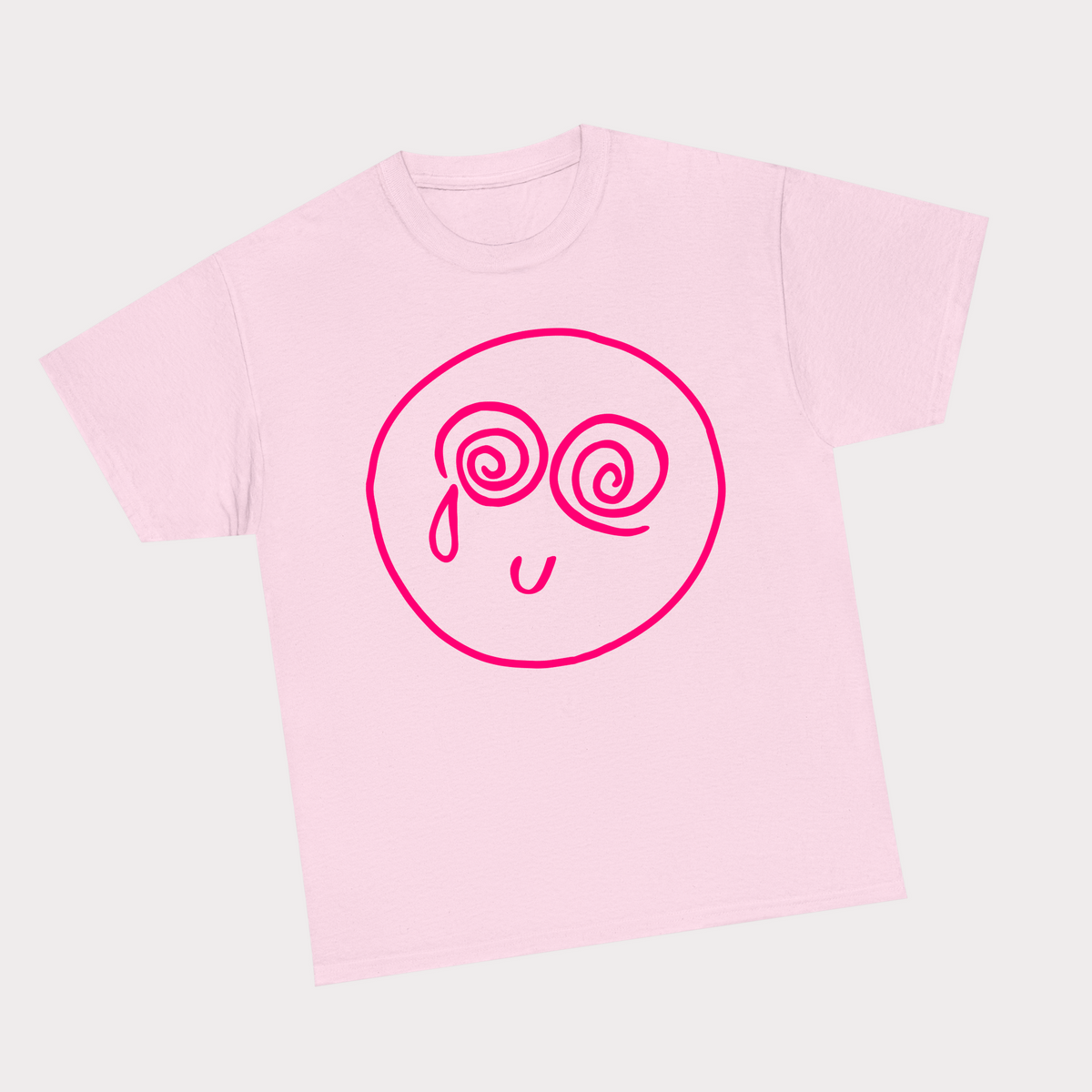 Harry Styles Sad Smiley Tee - Light Pink