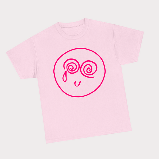 Harry Styles Sad Smiley Tee - Light Pink