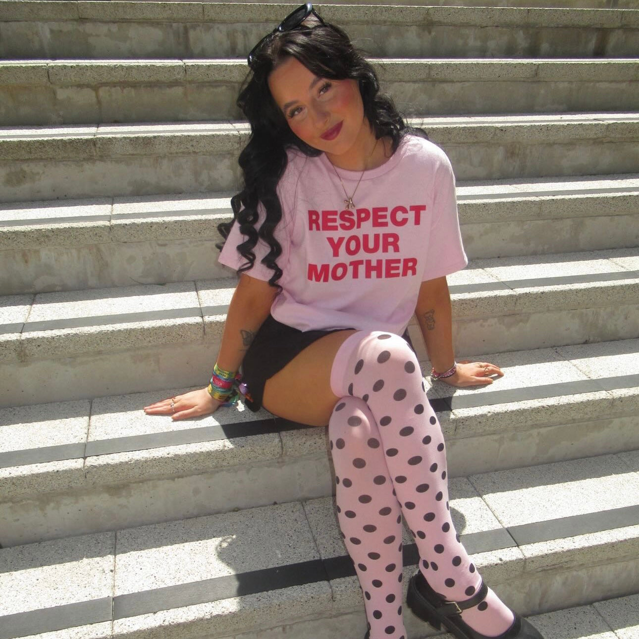 Respect Your Mother Pink Tee