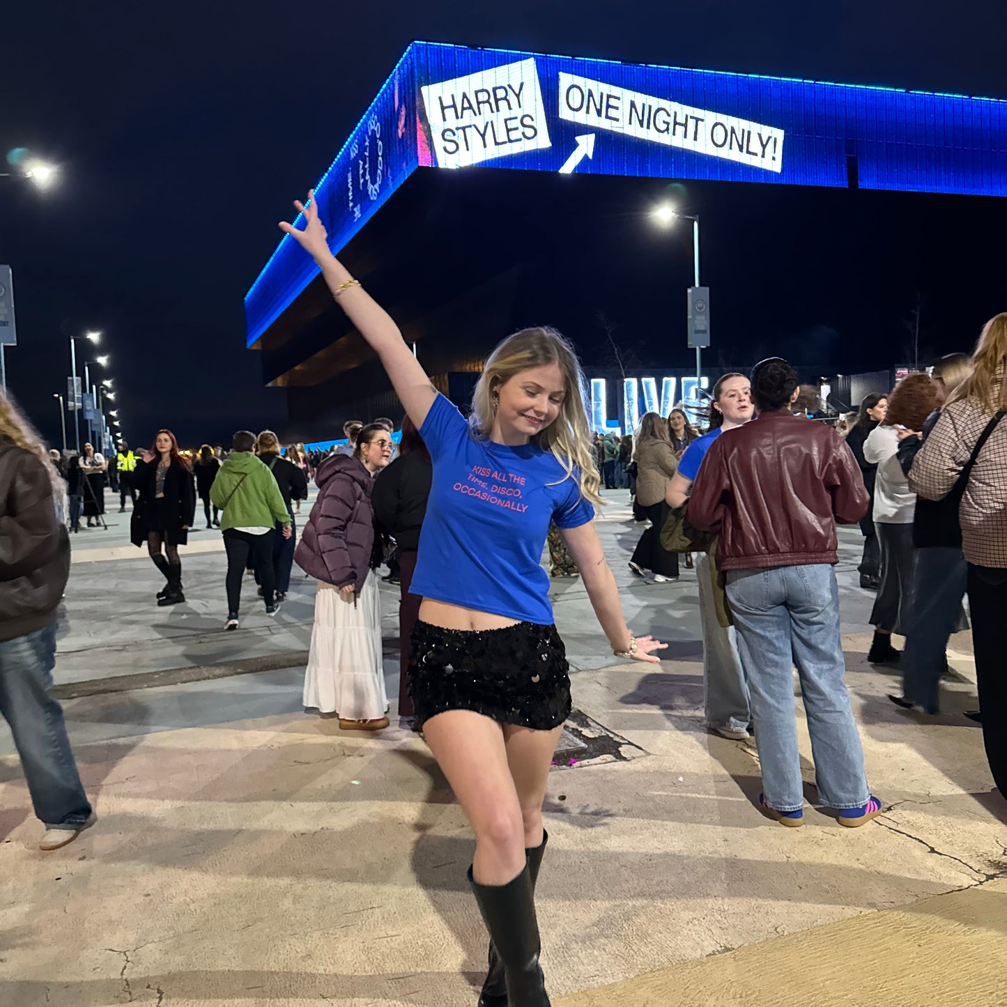 Kiss all the time. Disco, Occasionally - Blue Tee