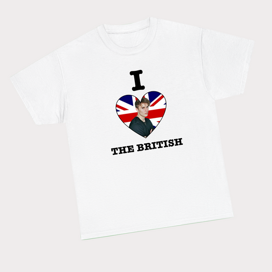 I heart the British (Sam Fender) white tee