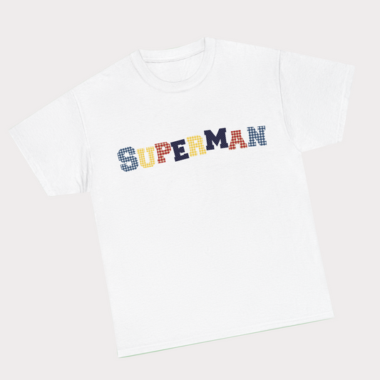 Superman Patchwork Inspired Tee