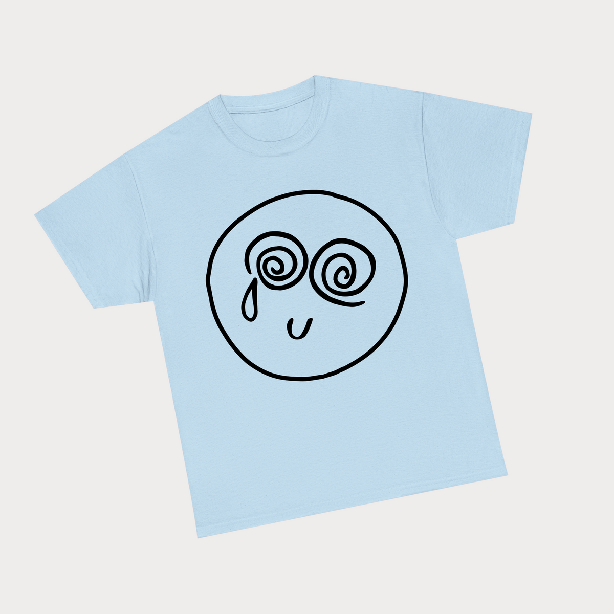 Harry Styles Sad Smiley Tee - Light Blue