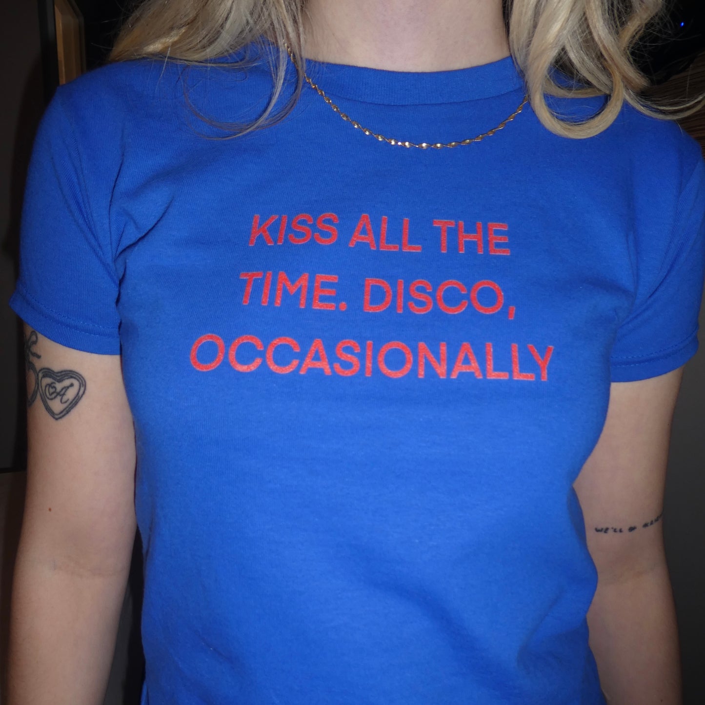 Kiss all the time. Disco, Occasionally - Blue Tee